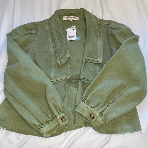 NWT Free People Katrina Bed Jacket in Olive Green - Picture 6 of 6